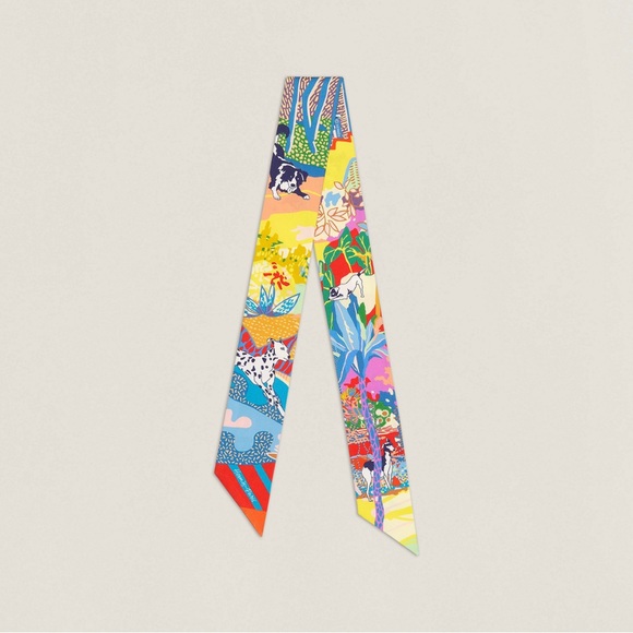 Hermes Accessories - NWOT Hermès En Liberté ! Twilly in Jaune Vif / Bleu / Rouge